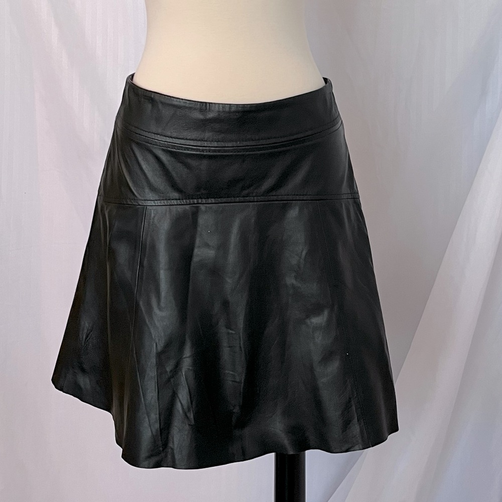 H&M Faux Leather Flare Skirt